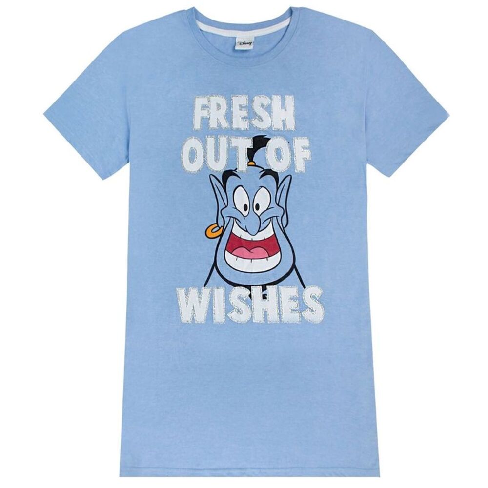 Disney Aladdin Classic Magic Genie Wishes Womens / Ladies Pyjama Night T-Shirt /